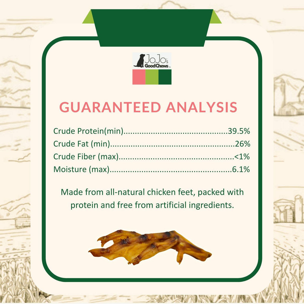 All-Natural Premium Chicken Feet Dog Treats (25/Bag)