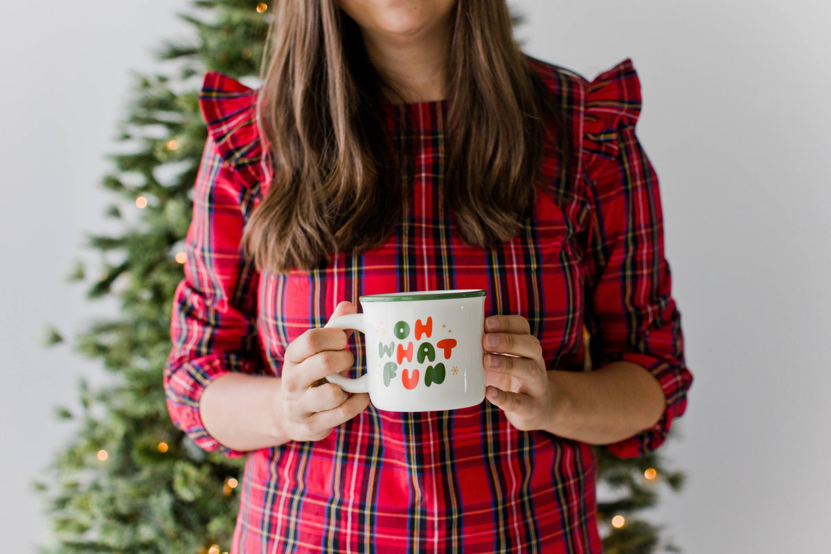 Christmas Camper Mug, Oh What Fun, White