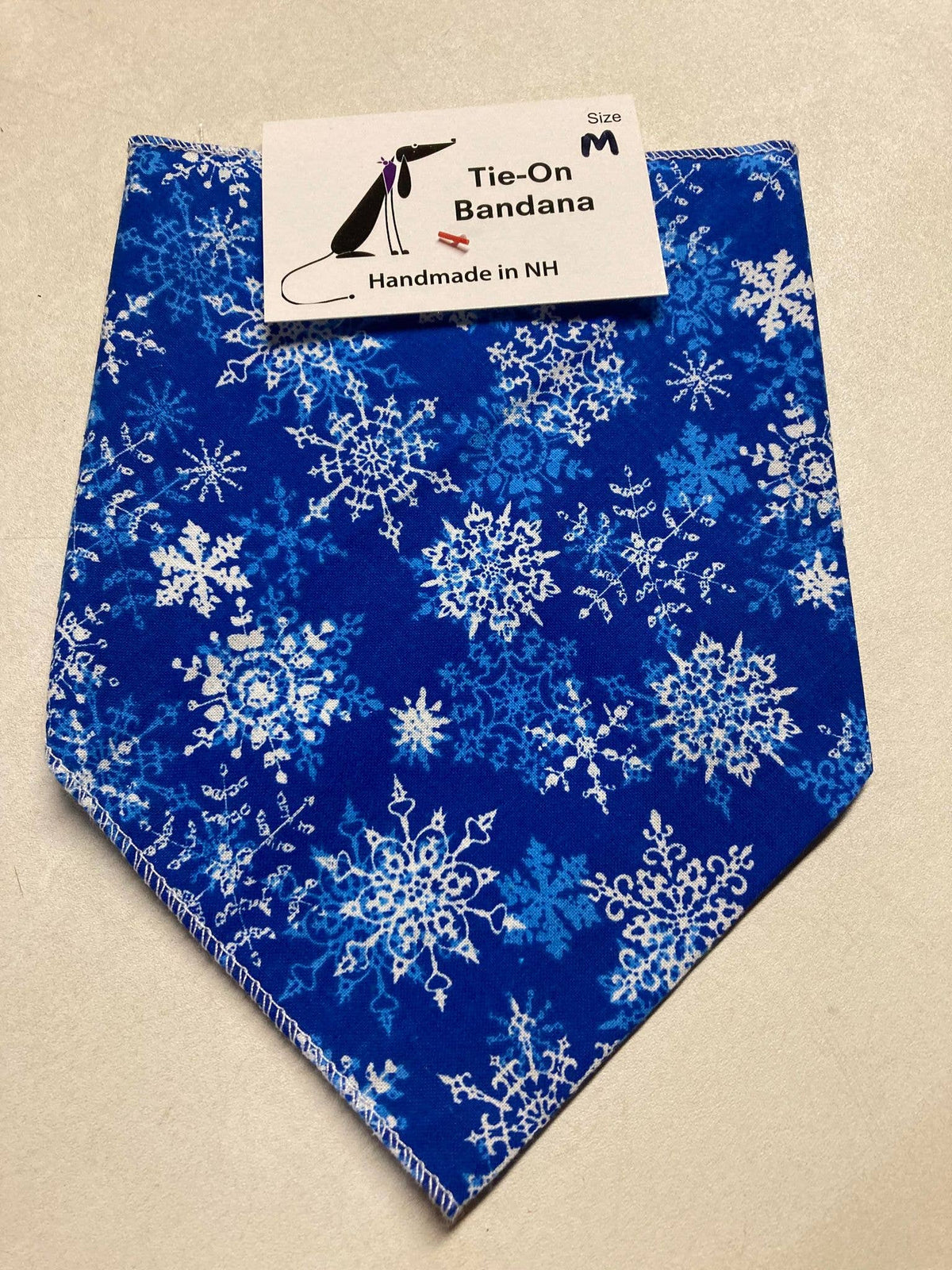 Winter Snowflake Tie-On Dog Bandana Retail-Ready