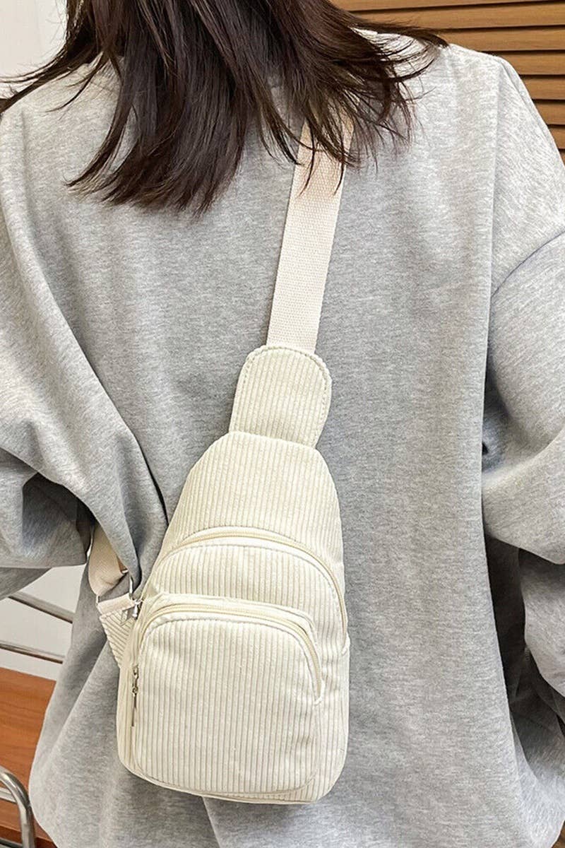 SI-26466 Corduroy Vintage crossbody Sling Bag Zenana Consgt.