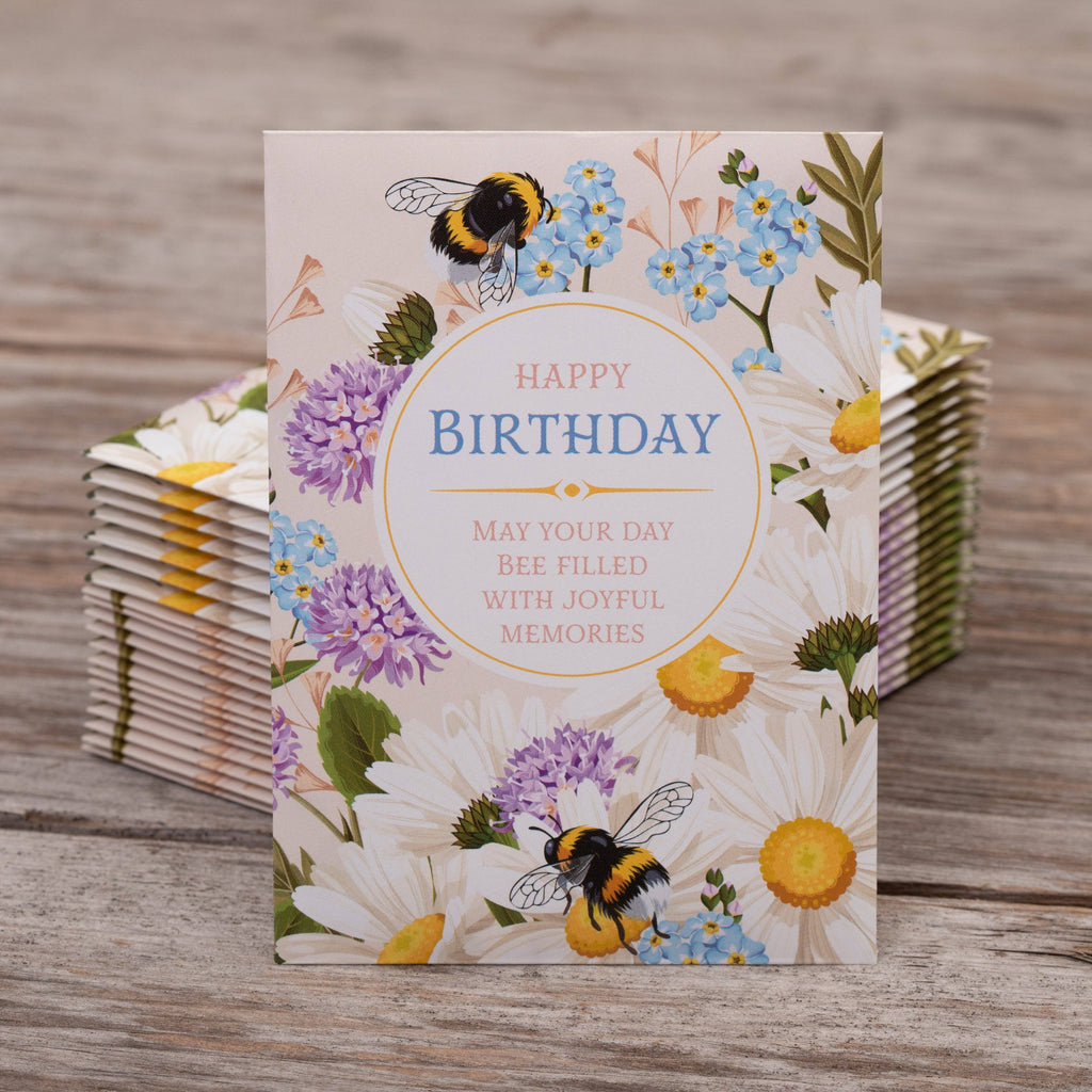 Happy Birthday - Bee - Forget Me Not Seed Packets