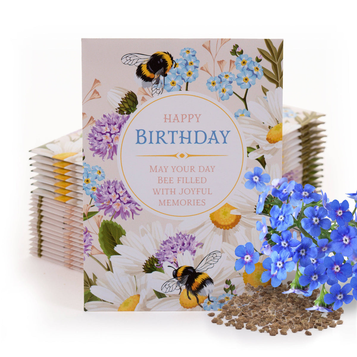 Happy Birthday - Bee - Forget Me Not Seed Packets