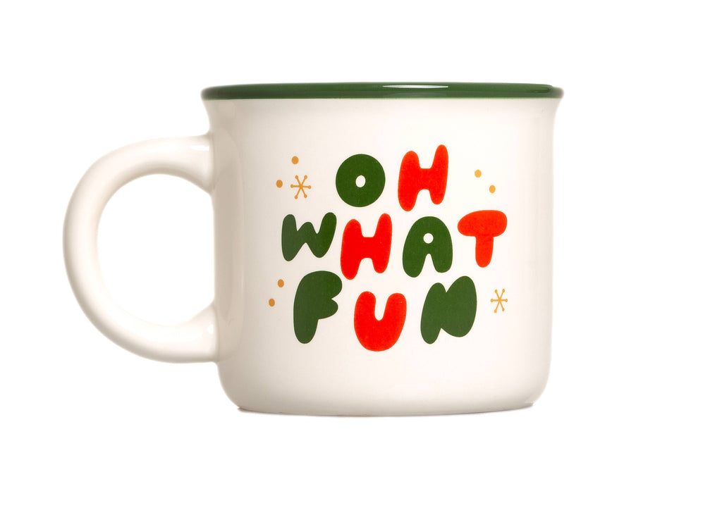 Christmas Camper Mug, Oh What Fun, White