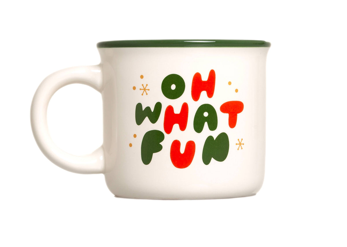 Christmas Camper Mug, Oh What Fun, White