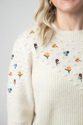 IN STOCK Micro Flower Sweater - Ivory FINAL SALE
