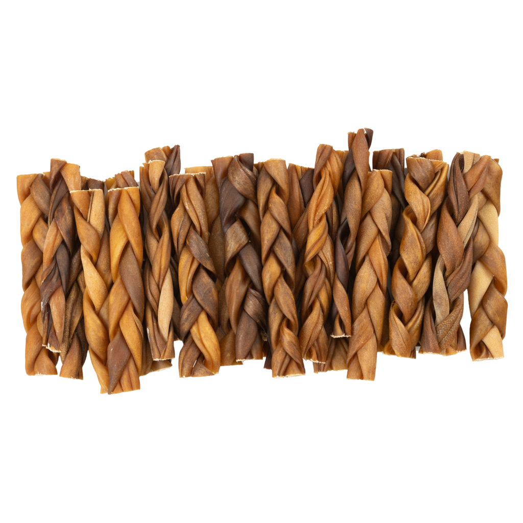 Braided Collagen Stick Dog Treats - 6" Standard (25/Bag)