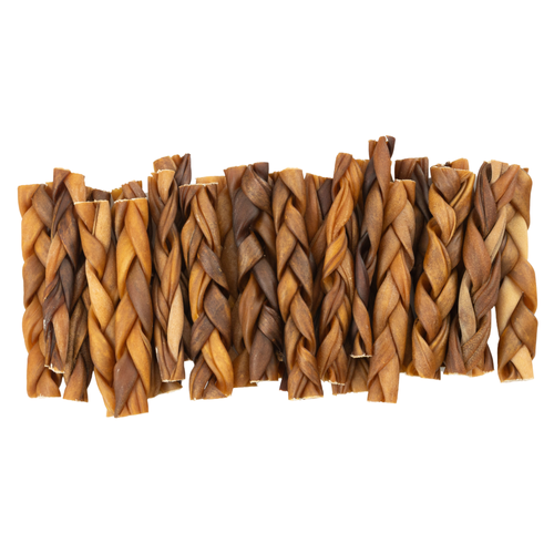 Braided Collagen Stick Dog Treats - 6" Standard (25/Bag)
