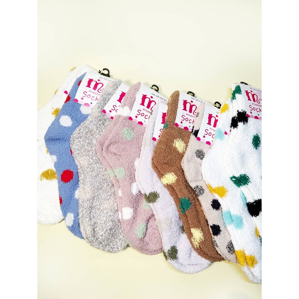 Assorted Color Polka Dot Fuzzy Socks