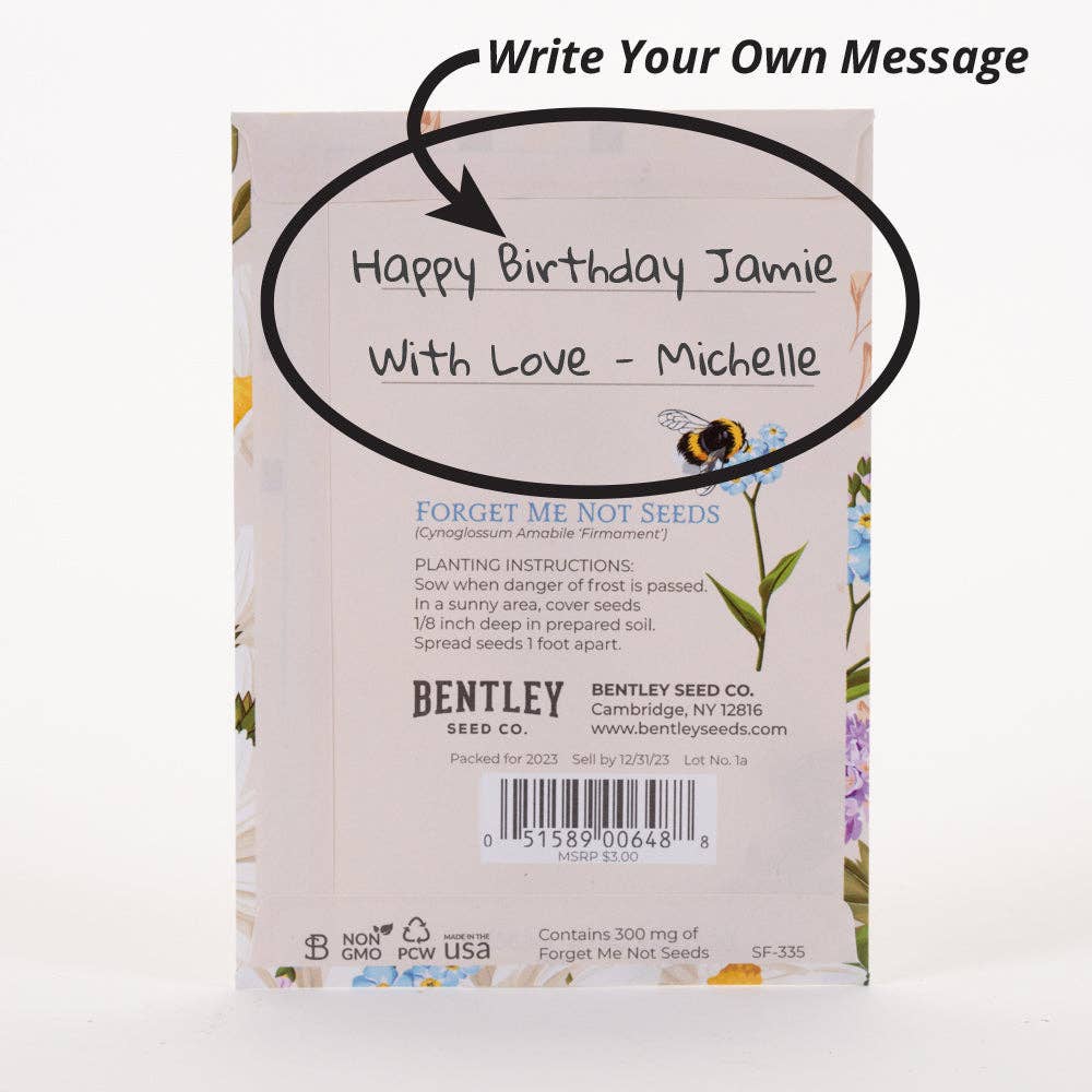 Happy Birthday - Bee - Forget Me Not Seed Packets