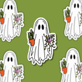 Ghost & Houseplants Halloween Sticker | Spooky Plant Sticker
