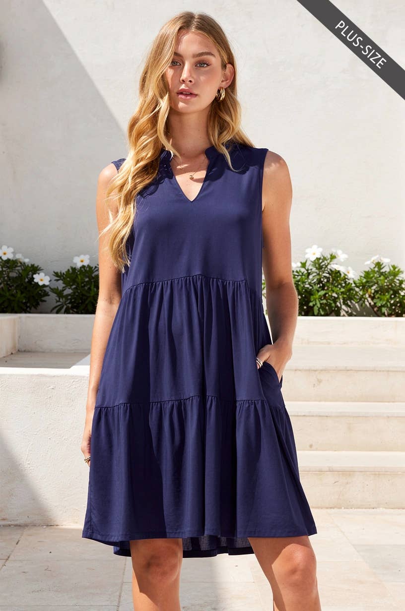 PLUS SIZE Wrinkle-Free Tiered Lizzy Dress