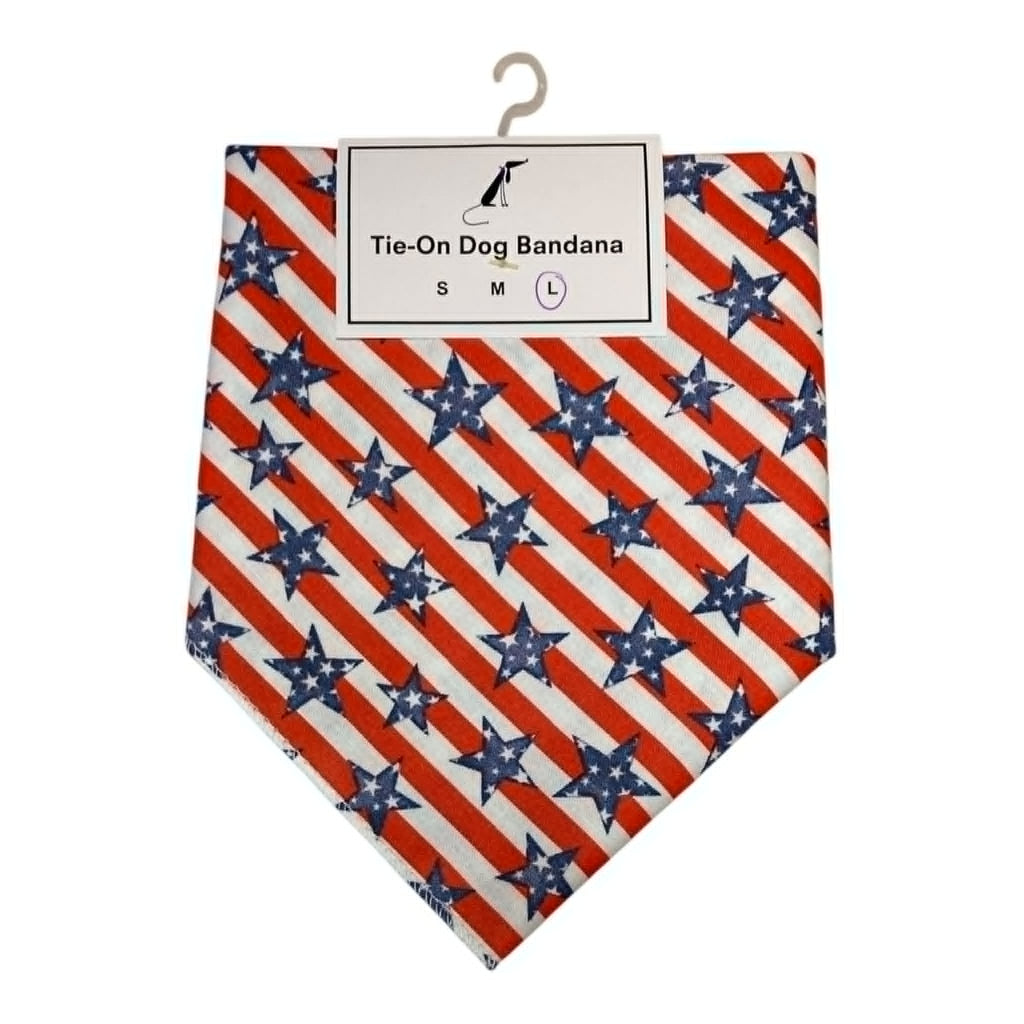Patriotic Tie-On Dog Bandanas Retail-Ready