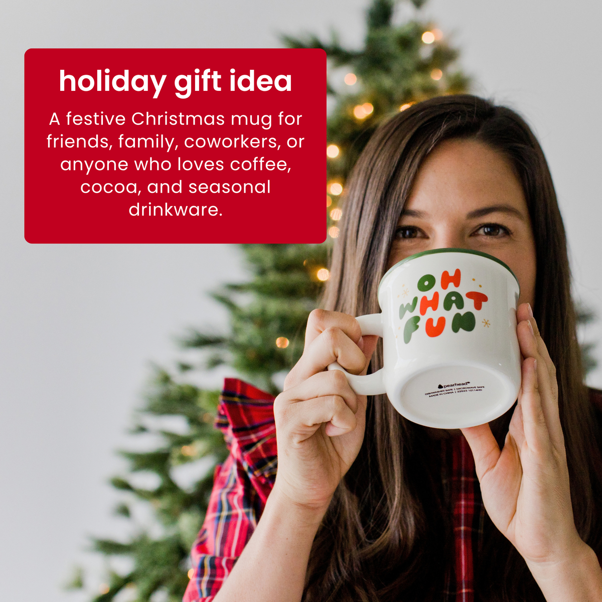Christmas Camper Mug, Oh What Fun, White