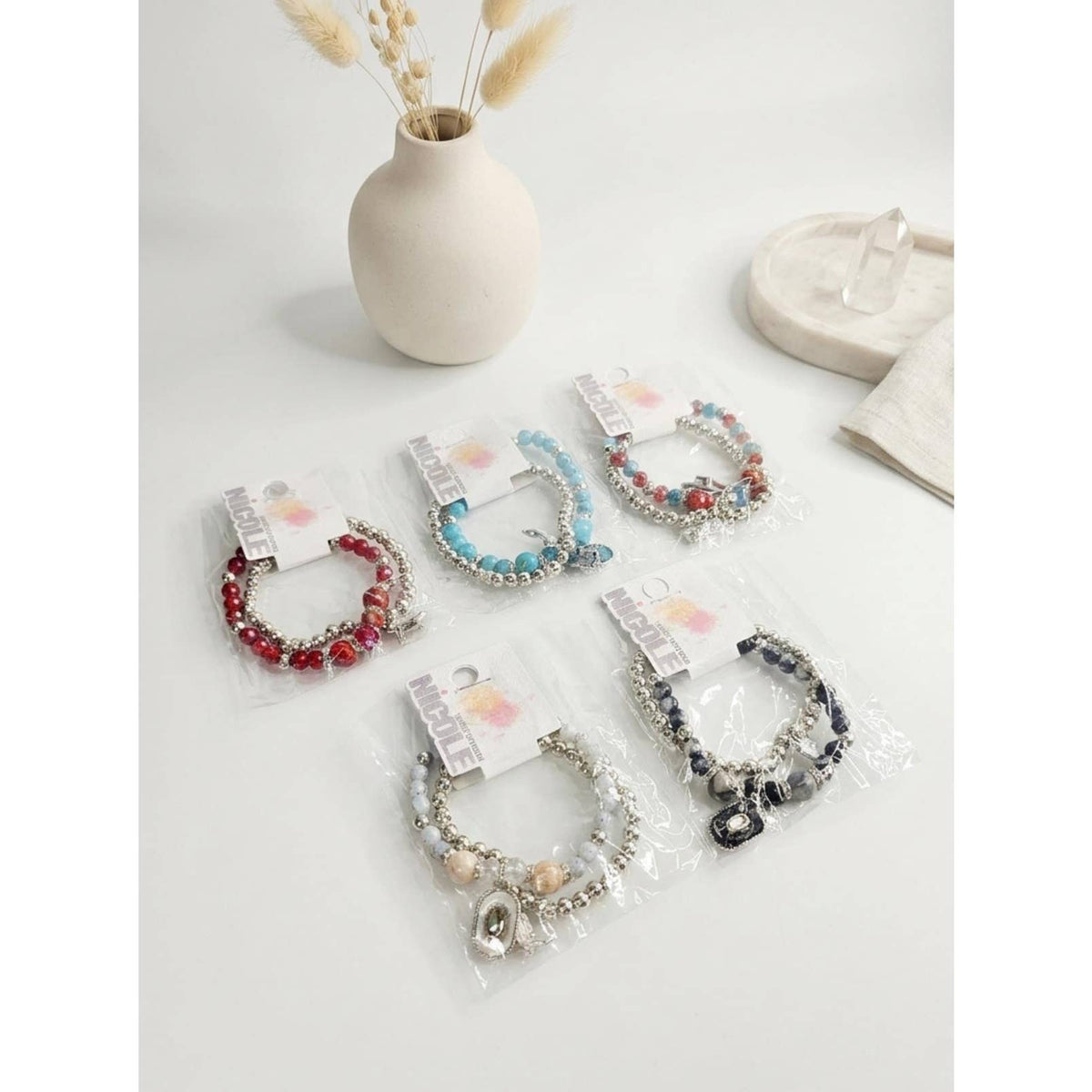 2pc Set Cowboy Hat Stretch Bracelets