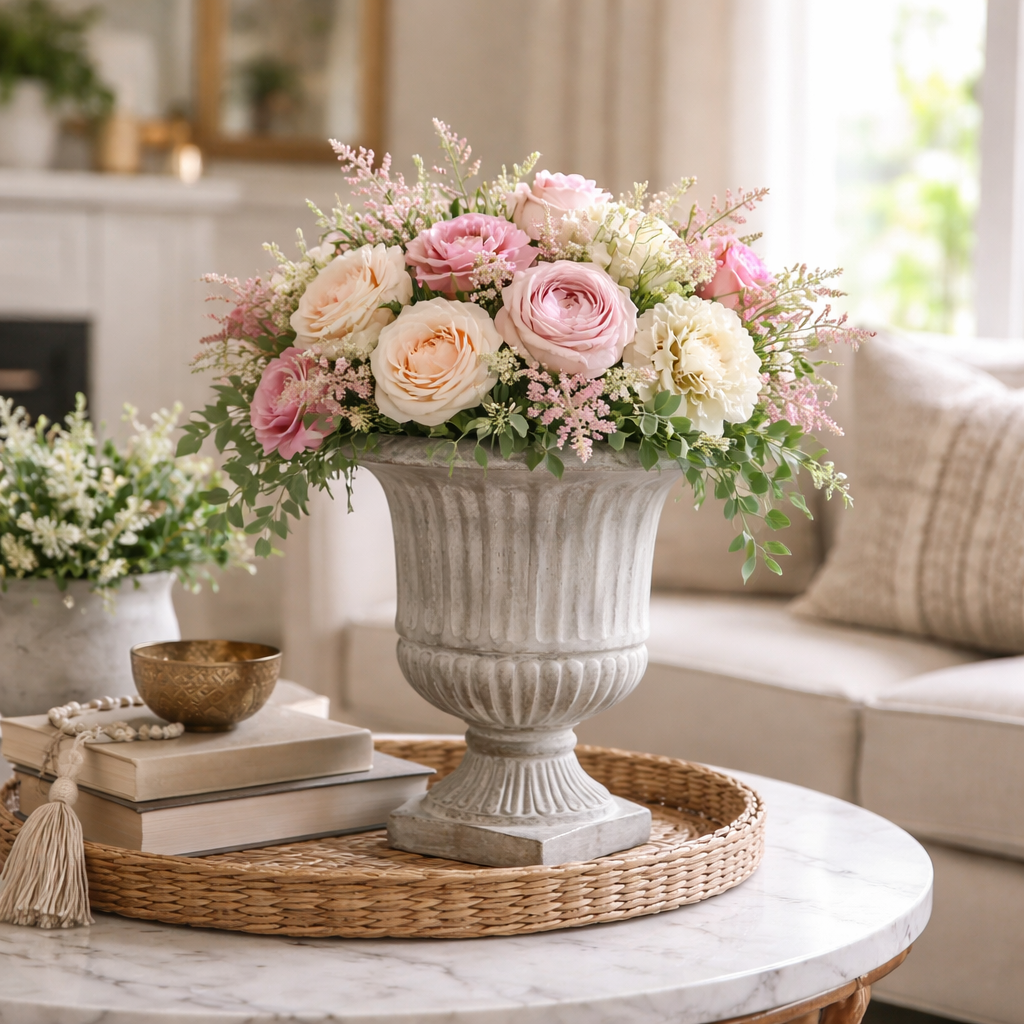 CEMENT URN PLANTER