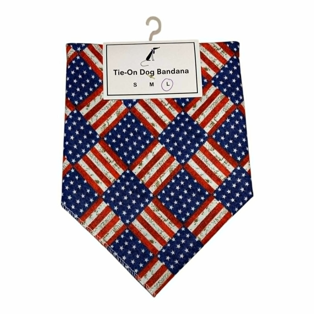 Patriotic Tie-On Dog Bandanas Retail-Ready