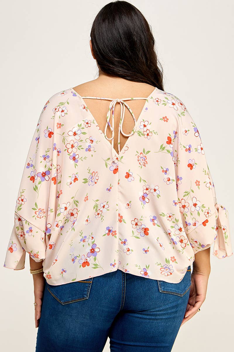 Plus Size Floral Dolman Blouse - NK18318-T