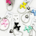 Balloon Puppy Keychain with Heart Charm