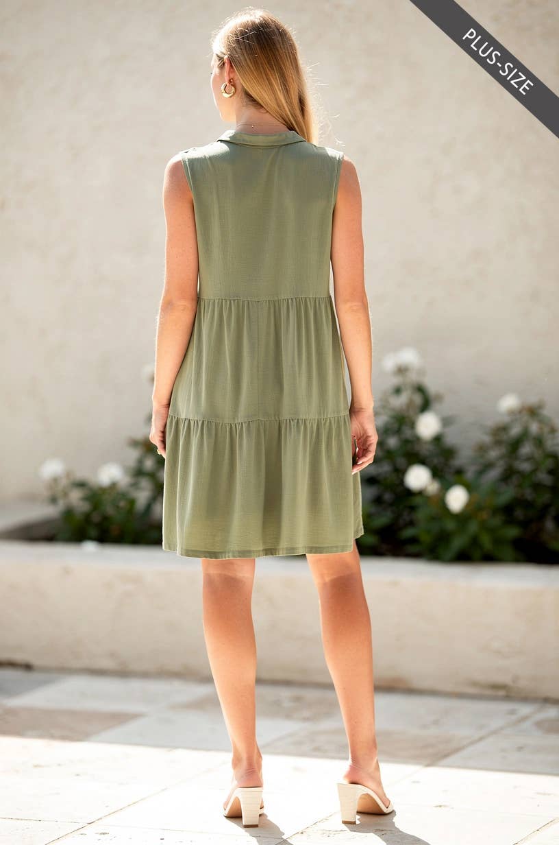 PLUS SIZE Wrinkle-Free Tiered Lizzy Dress