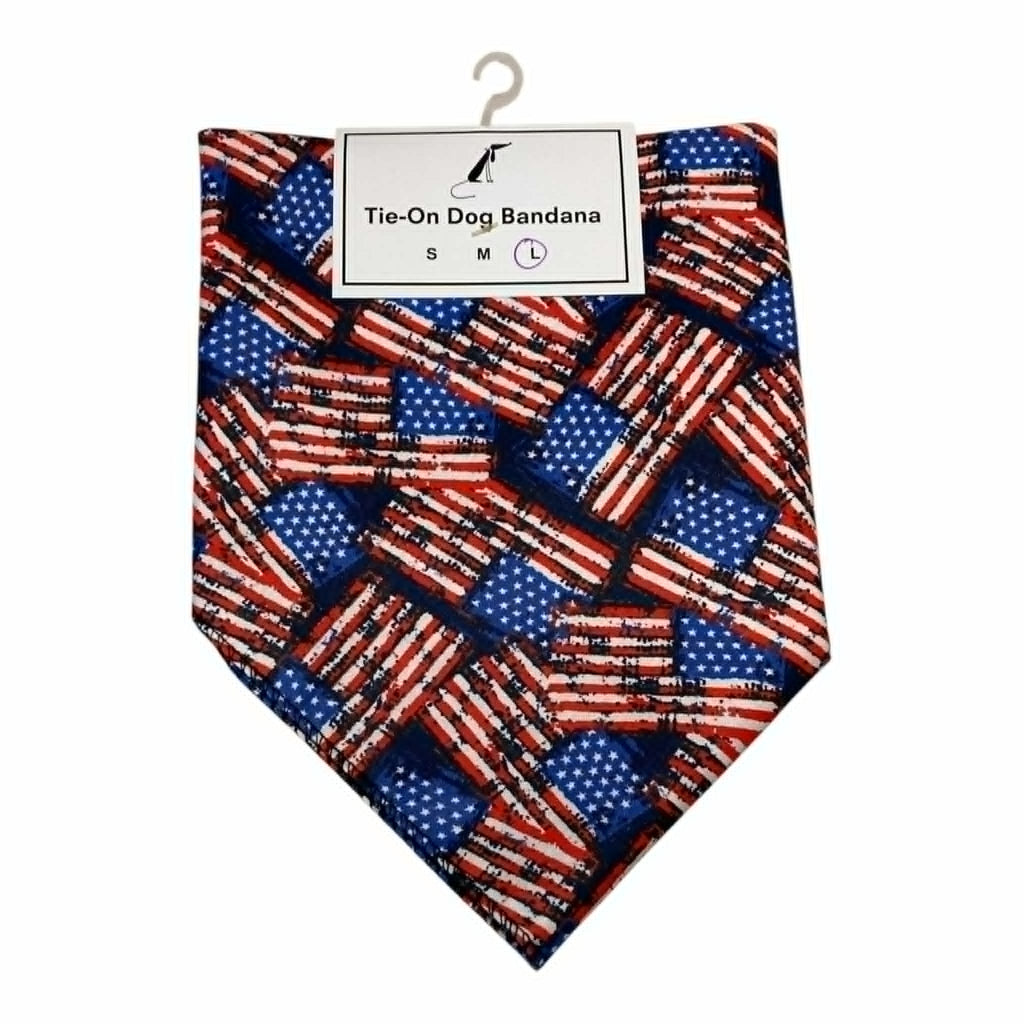 Patriotic Tie-On Dog Bandanas Retail-Ready