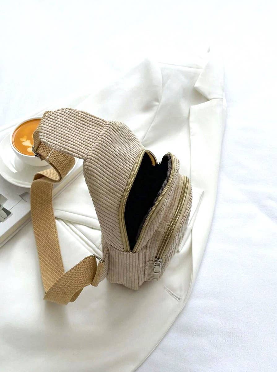 SI-26466 Corduroy Vintage crossbody Sling Bag Zenana Consgt.