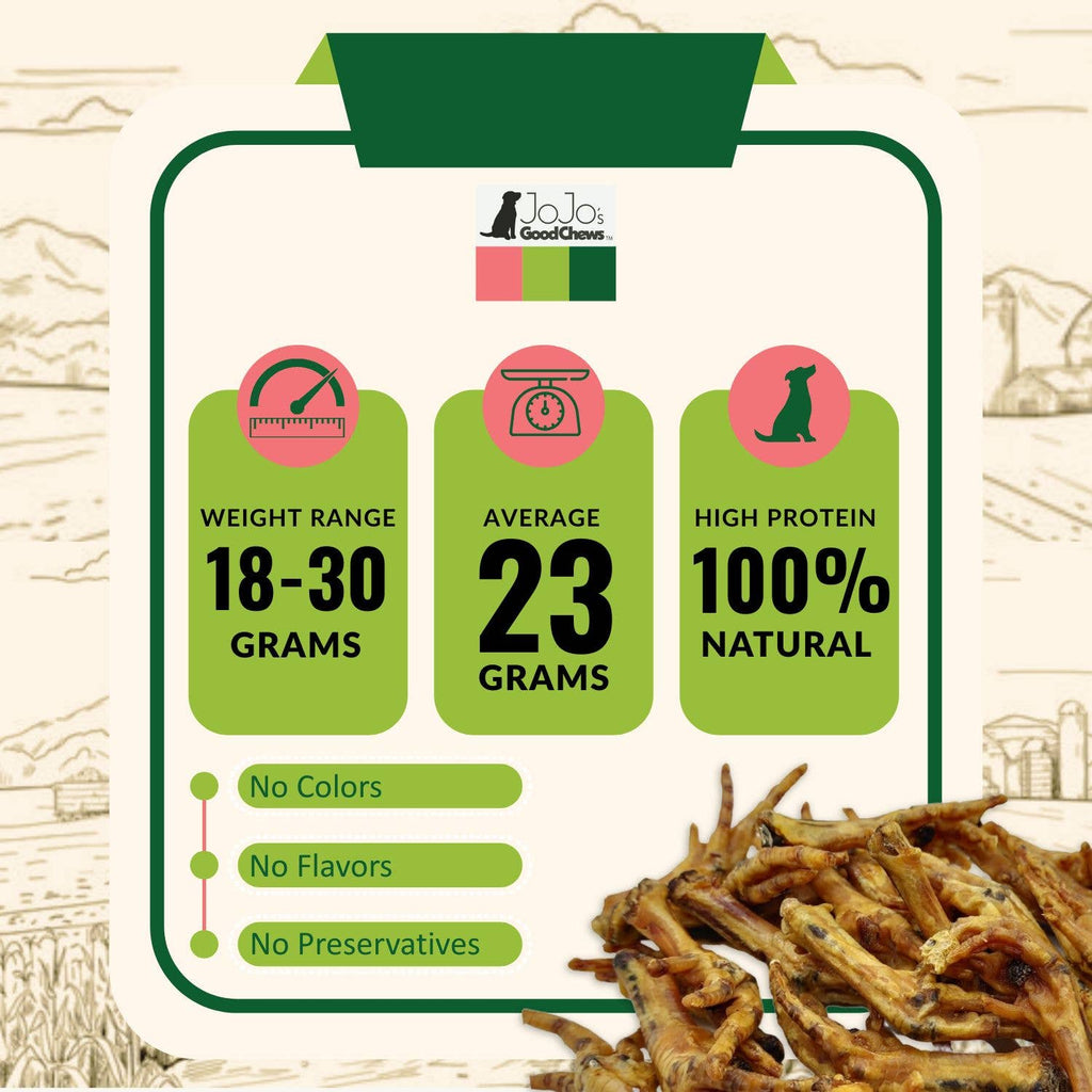 All-Natural Premium Chicken Feet Dog Treats (25/Bag)