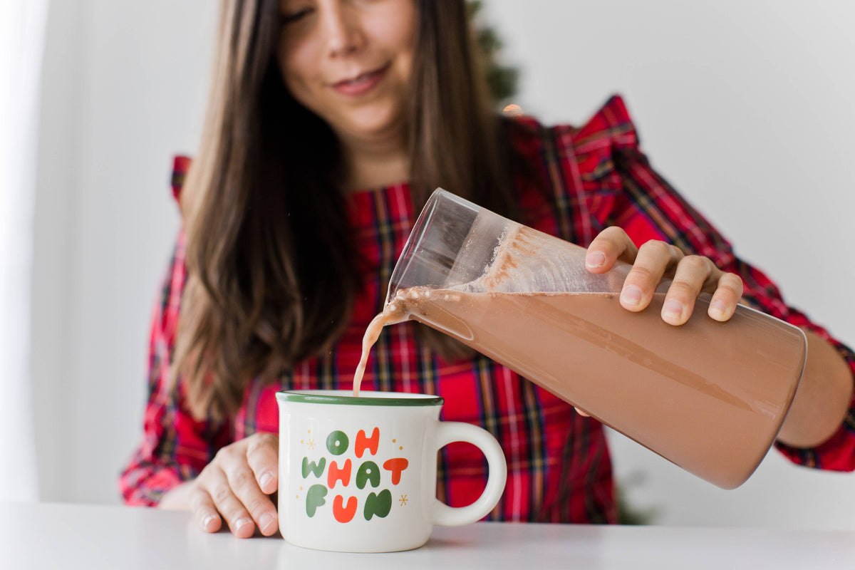 Christmas Camper Mug, Oh What Fun, White