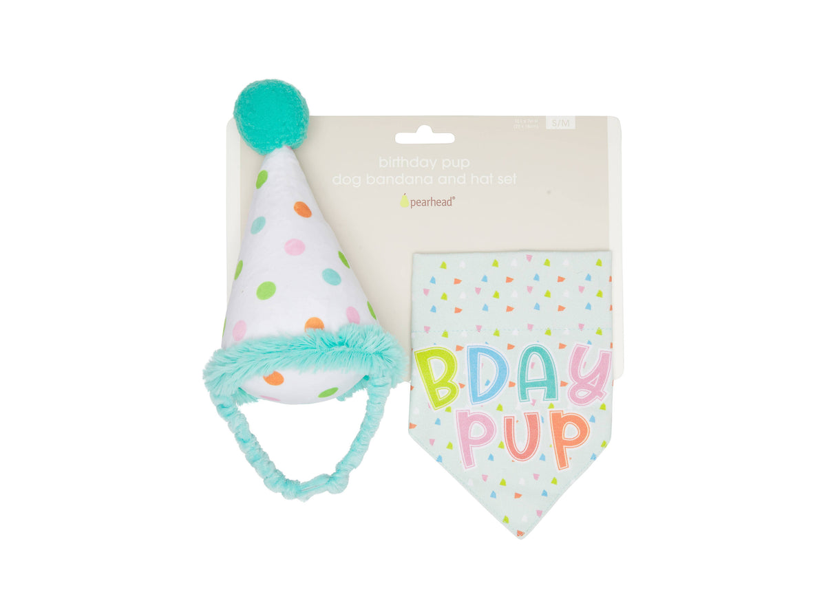 Dog Birthday Bandana and Hat Set, Birthday Pup, S/M